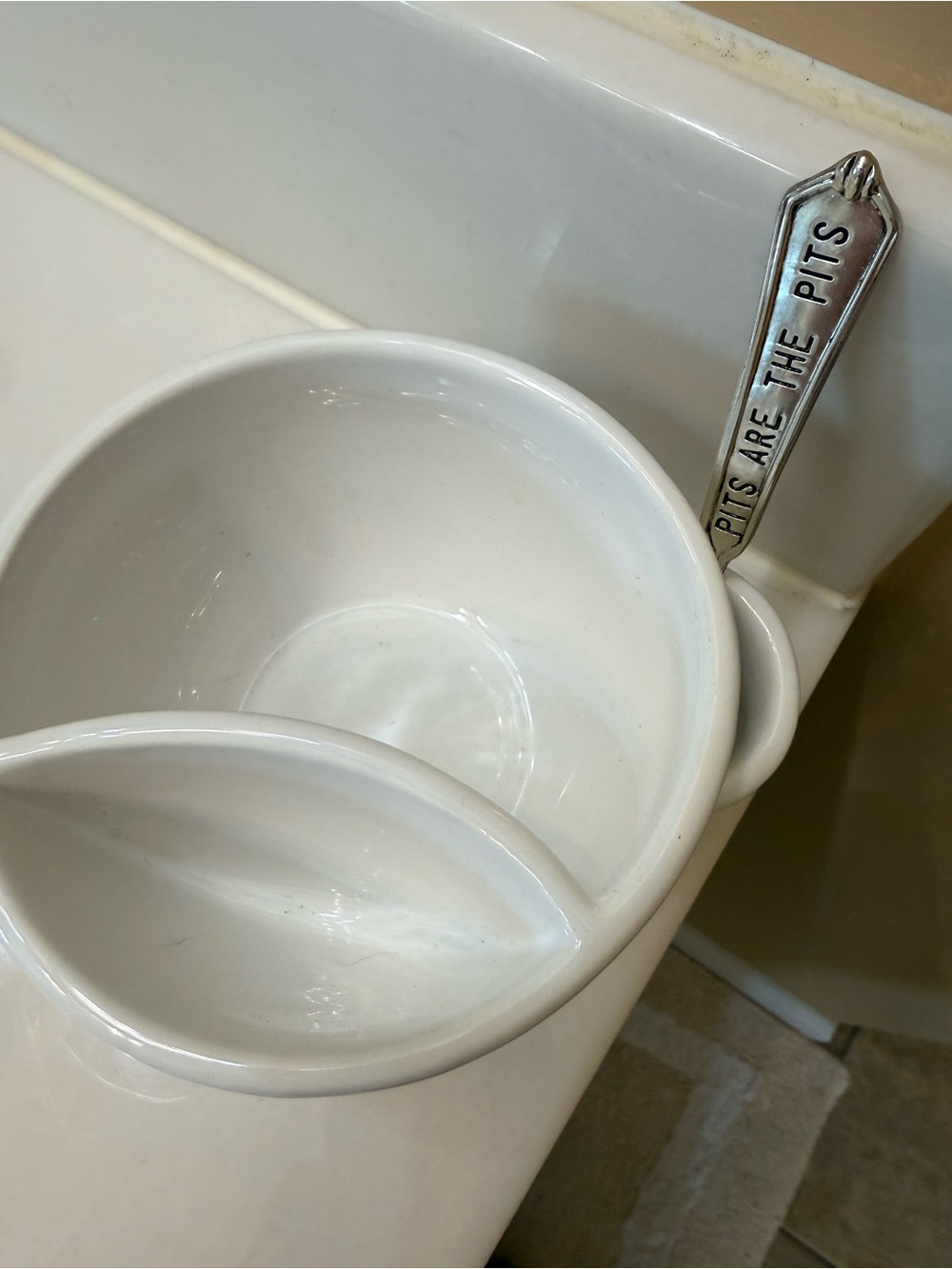Mud Pie White Ceramic Divided Olive Bowl with Beaded Rim - Picture 3 of 6